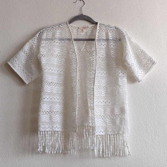 Boho Open Front Fringe Hem Cardigan - Picture 1 of 10